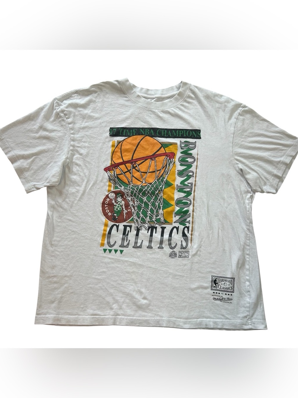Boston Celtics Mitchell & Ness NBA Champs Vibe Vintage T-Shirt White Men’s XL